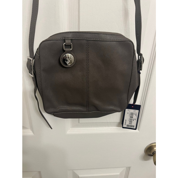 NWT Authentic Armani Jeans Leather Gray Crossbody Bag - Picture 2 of 12